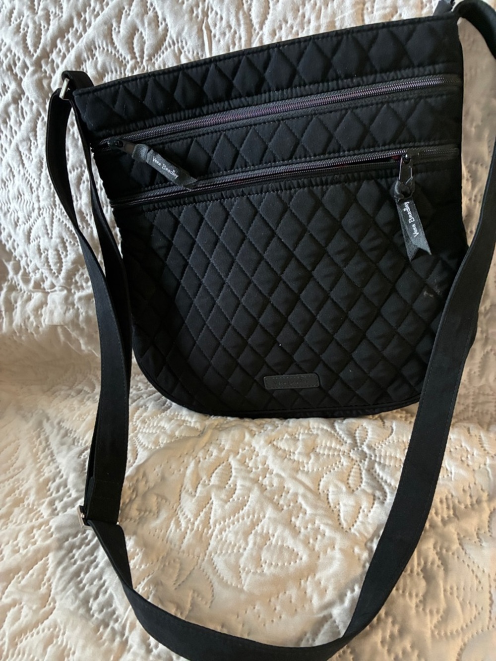 Vera Bradley Black Quilted Crossbody Shoulder Bag